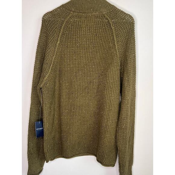 NWT Lucky Brand Nep 1/4 Mock Neck Rib Knit Sweater Olive Night Men's Size Large - Picture 9 of 14